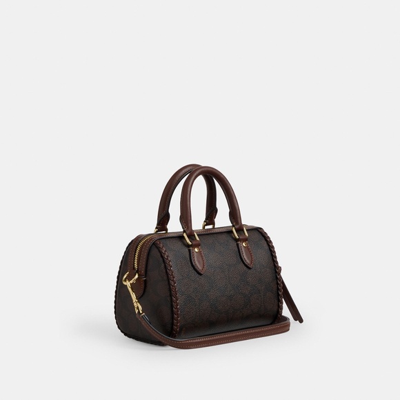 Mini Rowan Crossbody Bag In Signature Canvas With Fringe - Picture 3 of 8